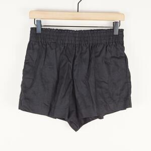 Reformation Mila 100% Linen Black Shorts Womens Sz S